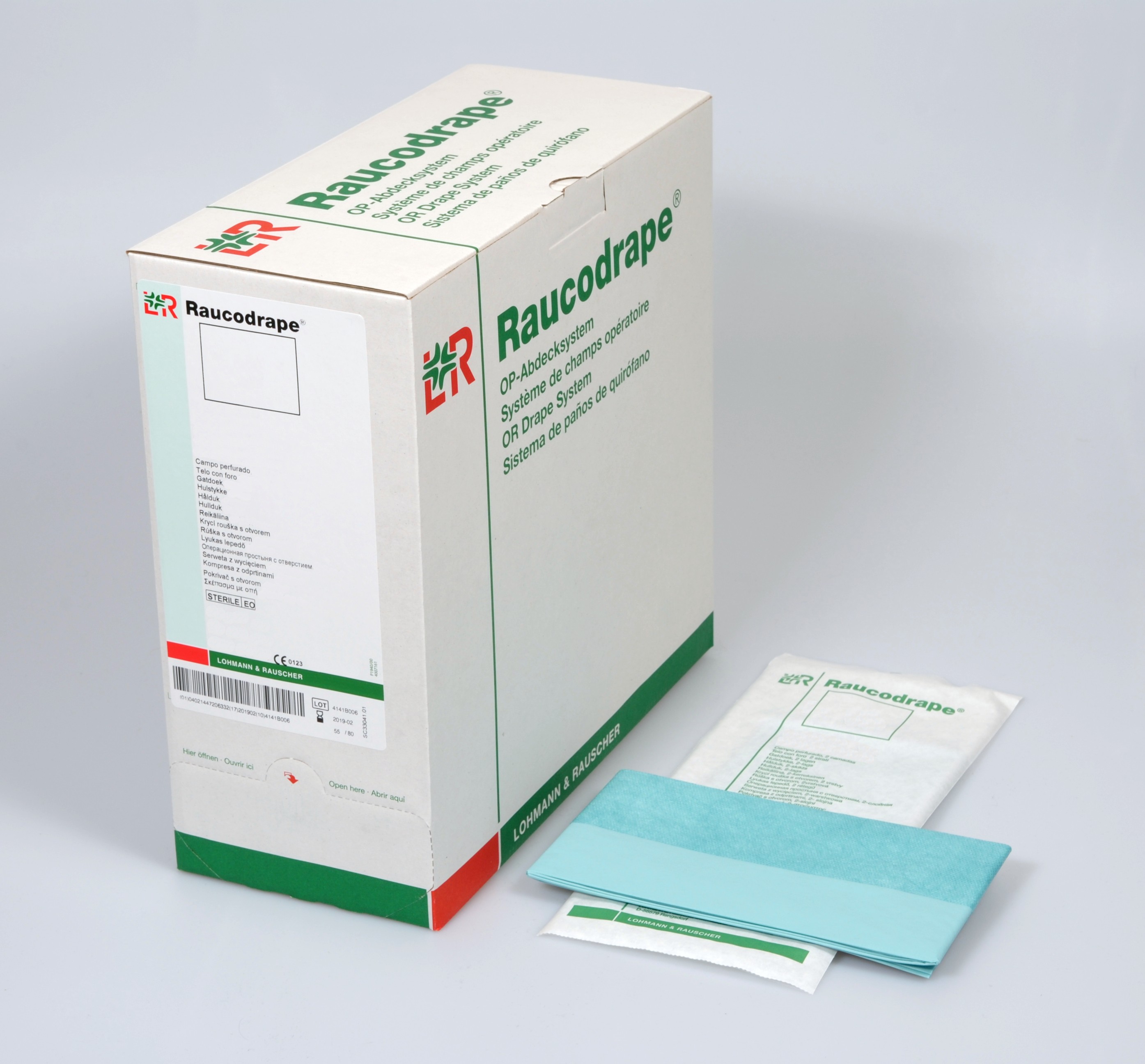Raucodrape PRO Klebetuch 2-lagig, 50x50cm, steril, 80 Stk
