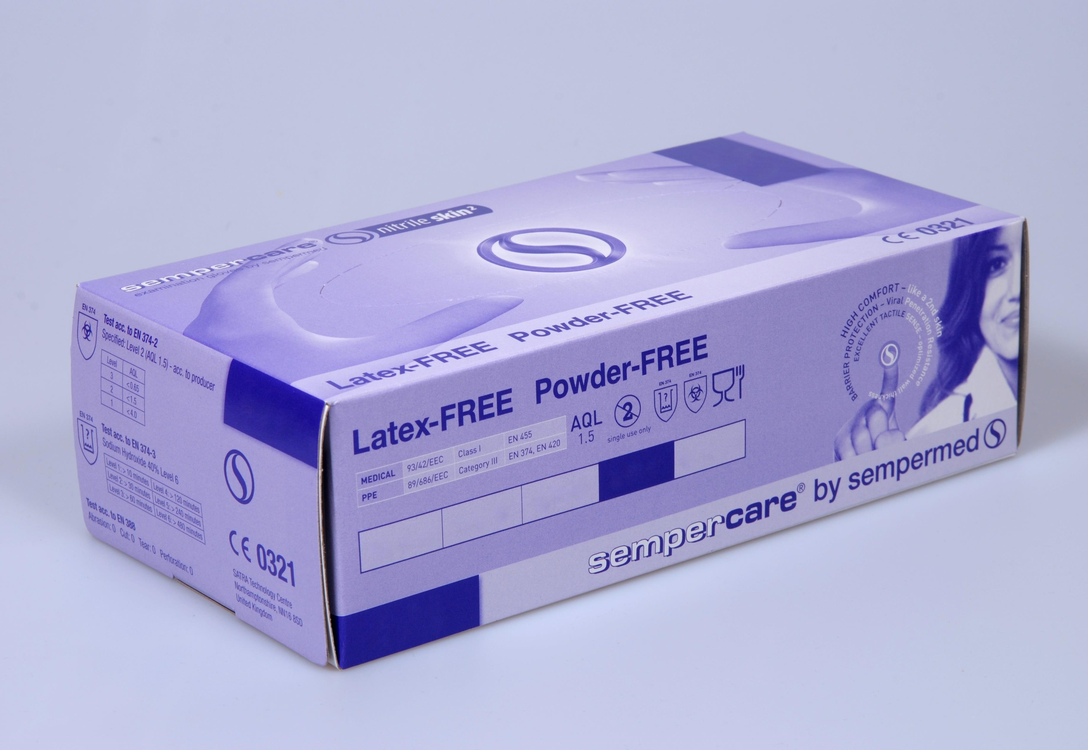 Sempercare Skin² US-Handschuh Nitrile ungepudert, lavendelblau, Gr. XL, 180 Stk