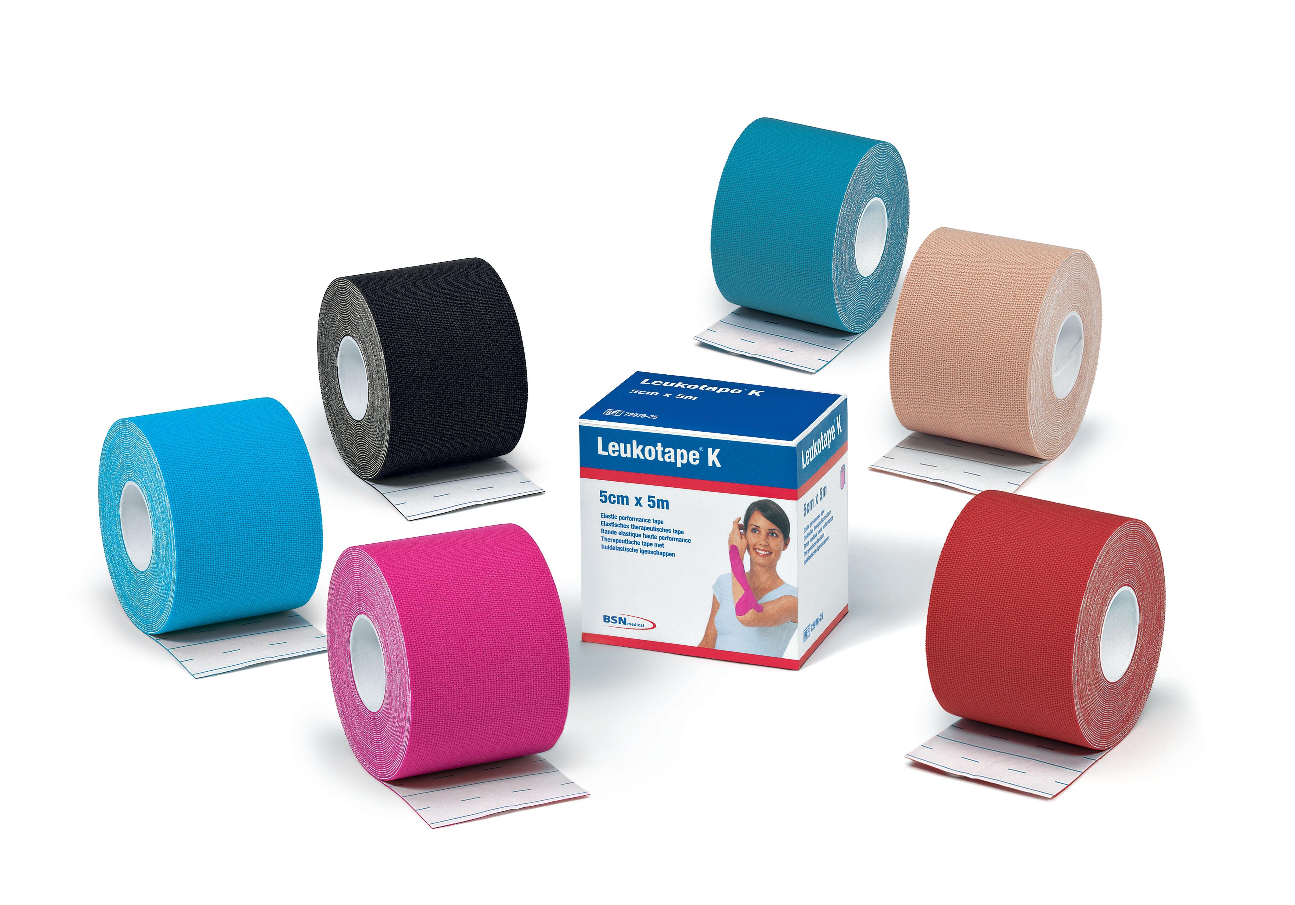 Leukotape K 2,50cm x 5m rot, elastische Klebebinde