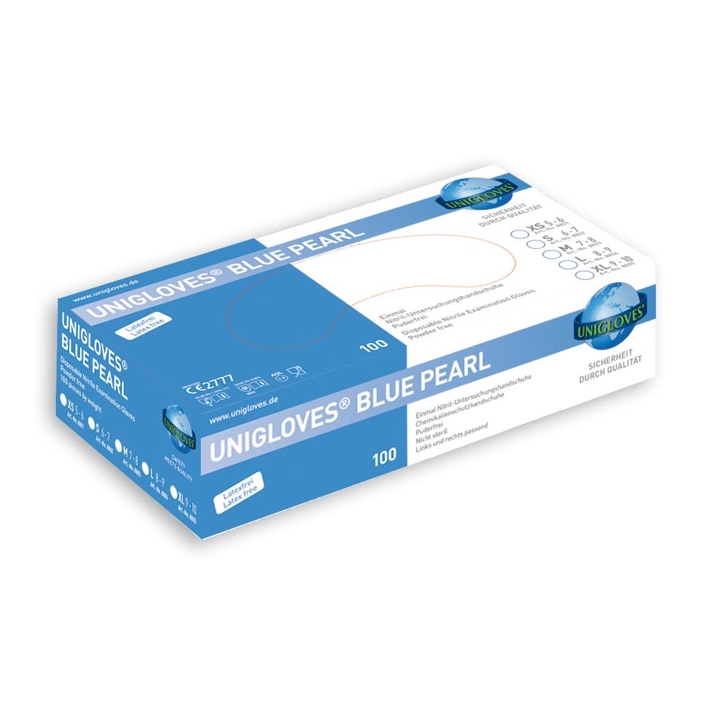 Unigloves Blue Pearl Nitril USH AP 100 Gr. XS unsteril