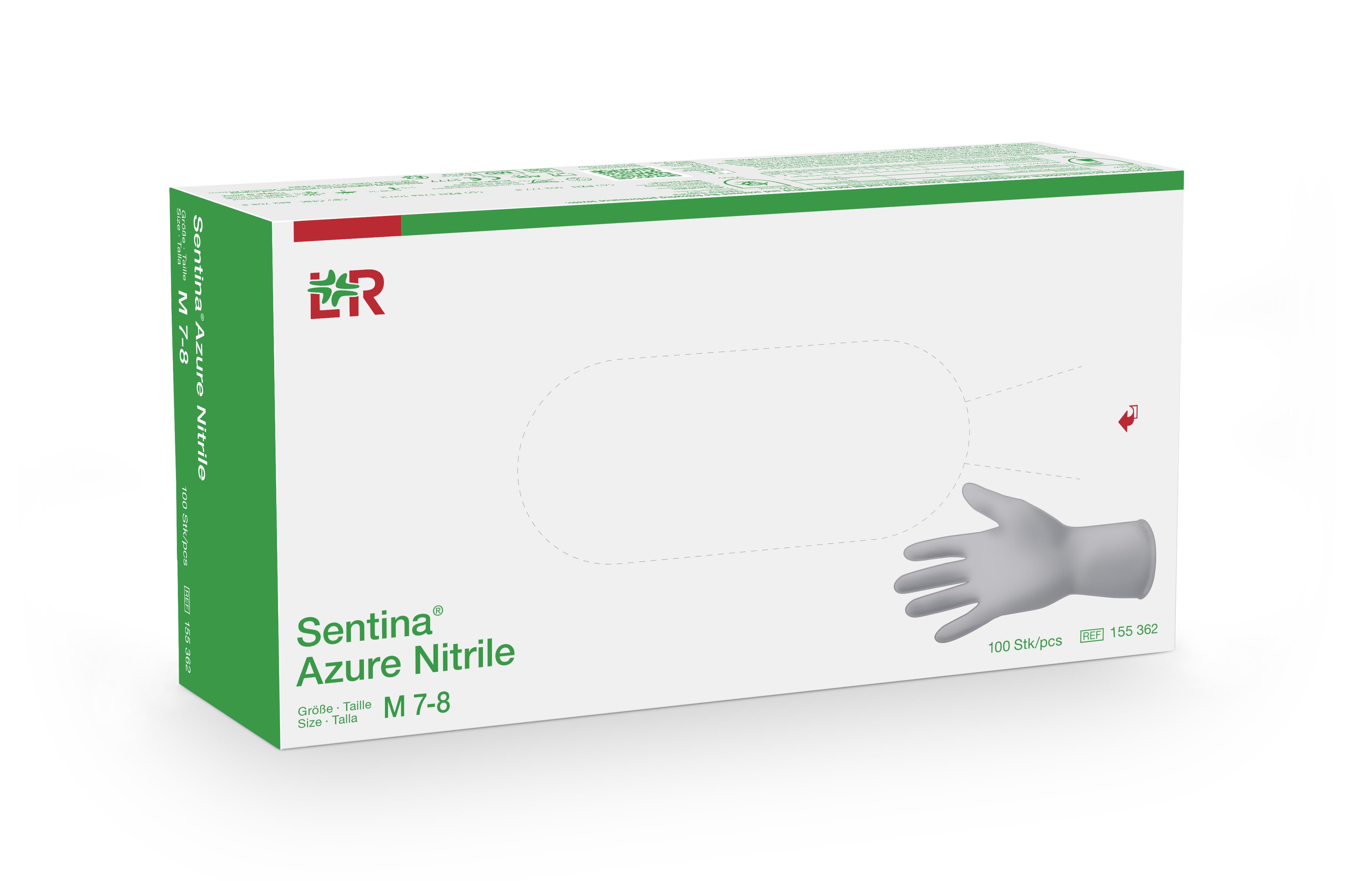 Sentina Azure Nitrile Gr. M US-Handschuh, ungep., blau, 100 Stk