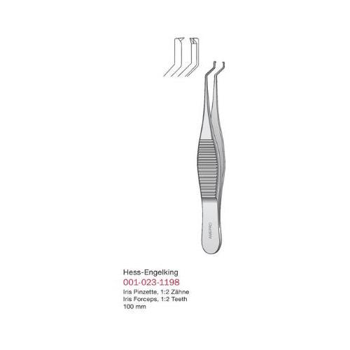 Einmal-Irispinzette Hess-Engelking 10cm PK 25 steril, 1:2 Zähne