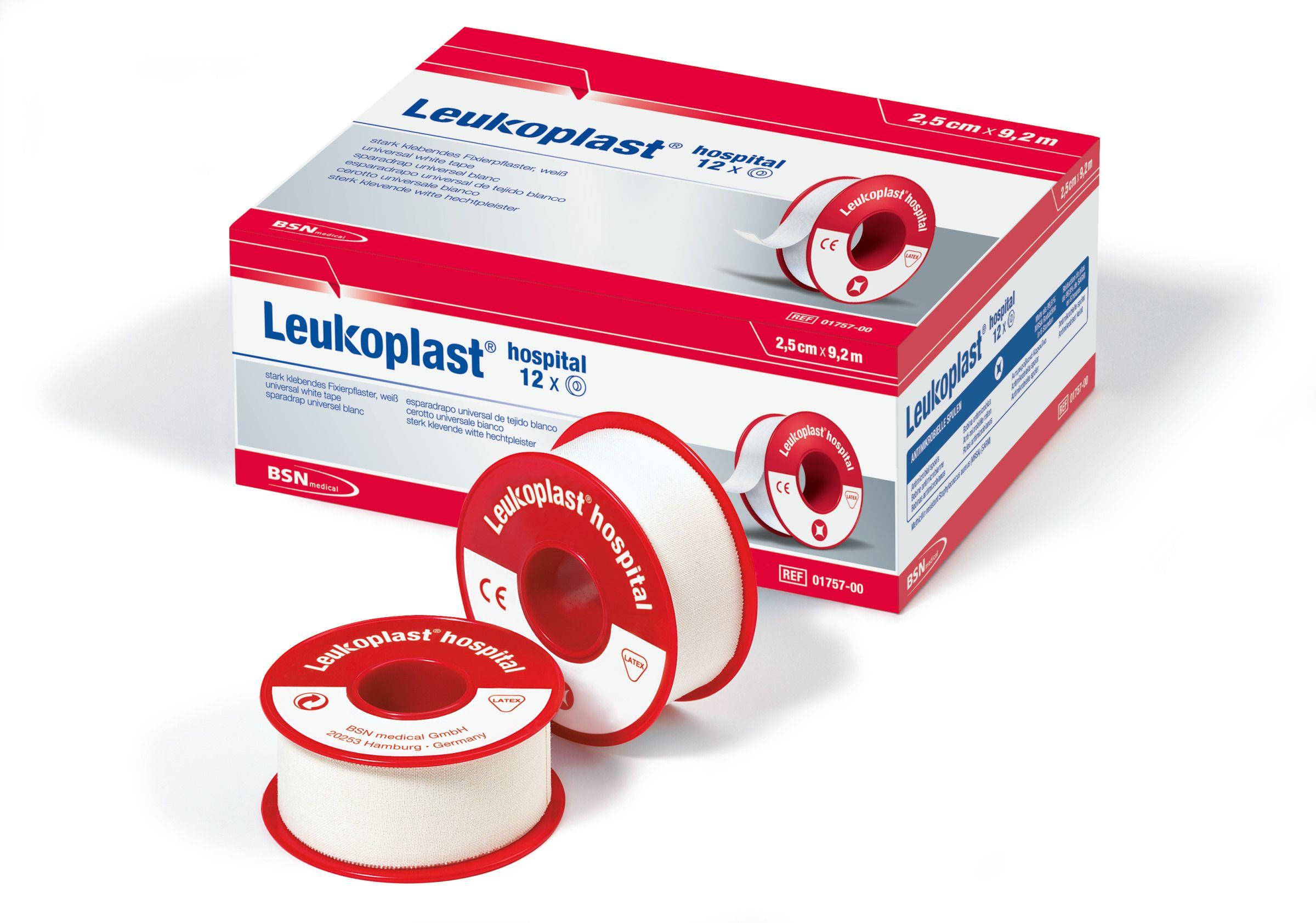 Leukoplast hospital 1,25cm x 9,2m AP 24 aus Zellwollgewebe,weiß
