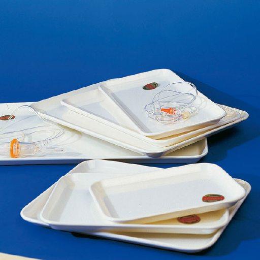 Instrumententablett Melamin weiß 350x250x40mm m. hohem Rand