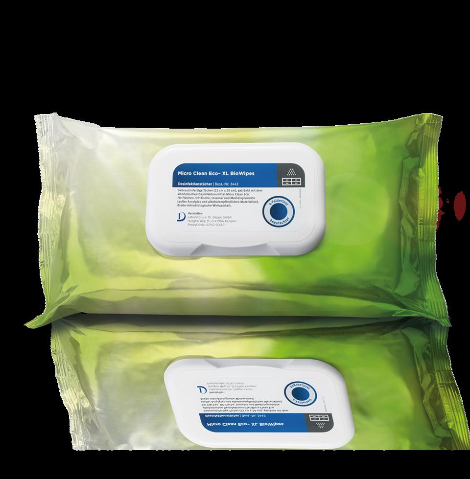 Micro Clean Eco XL Biowipes AP 6x80 Flowpack 22x20cm