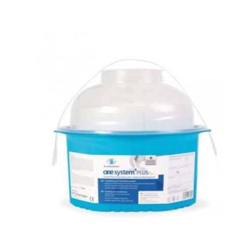 one system plus Einweg-Vliestuchspender AP 2 Eimer mit 100 Tüchern 30x32cm
