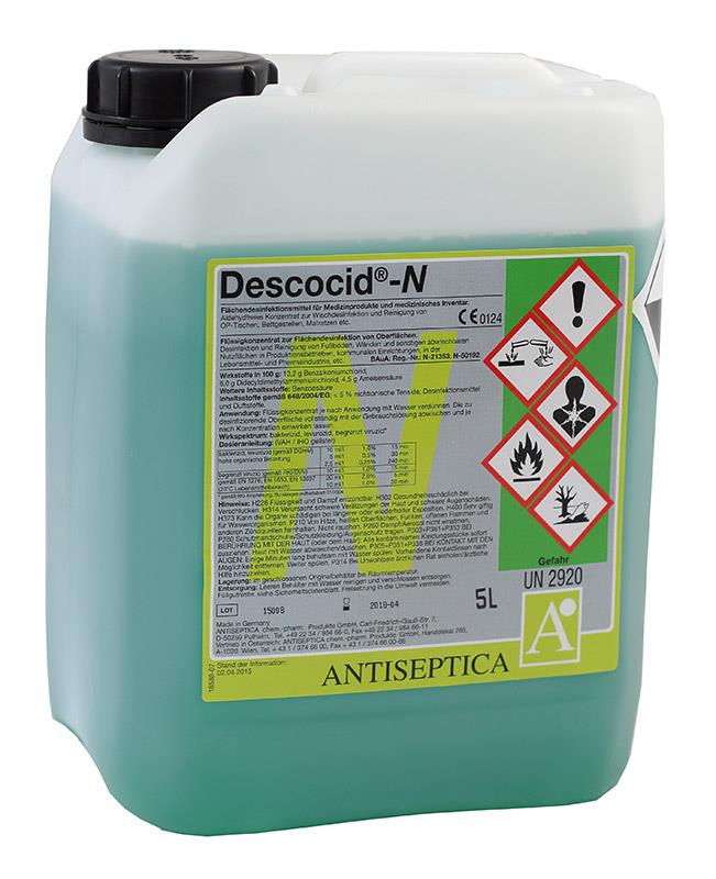 Descocid N 5L aldehydfrei Konzentrat Reinigung/Desinfektion Oberflächen Descocid N 5L aldehydfrei Konzentrat Reinigung/Desinfektion Oberflächen