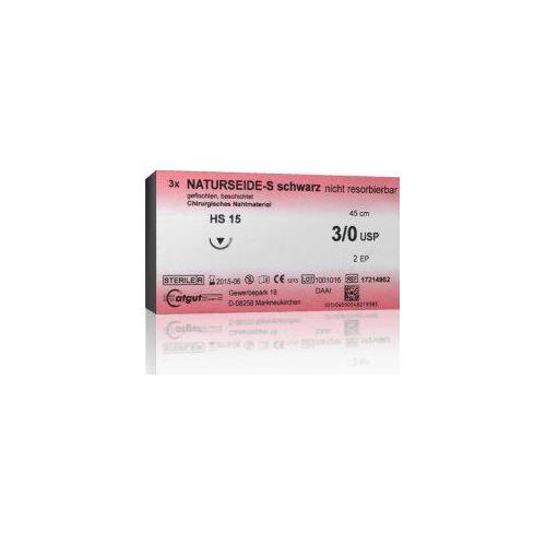 Naturseide 2 schwarz 17215358 AP 24 2x75cm Kurzfäden