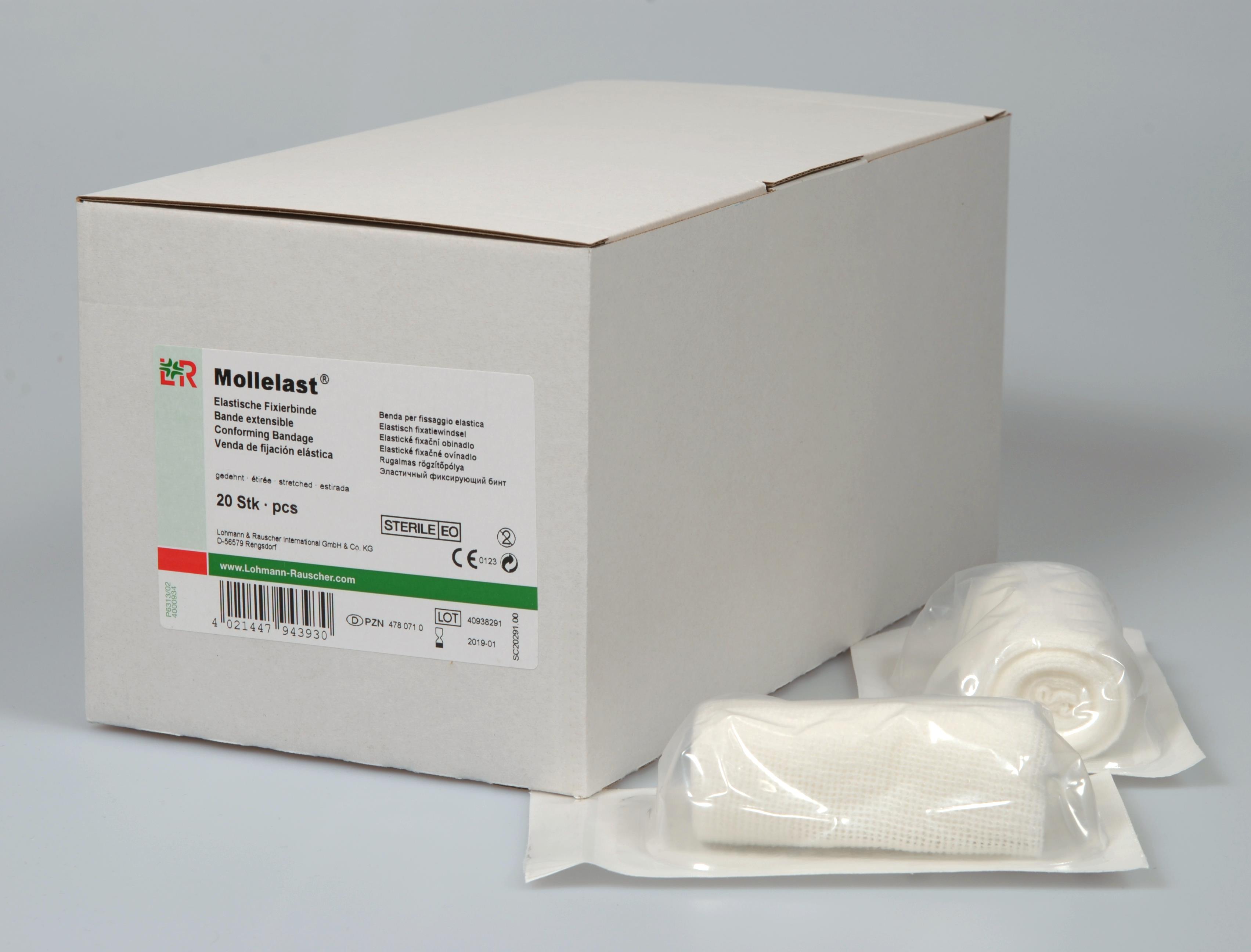 Mollelast Elastische Fixierbinde 8cmx4m, einz. verp./20 Stk., steril