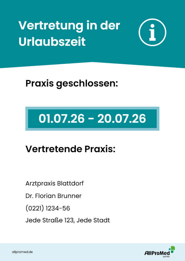 Praxisschließzeiten 3 (zum Ausfüllen)