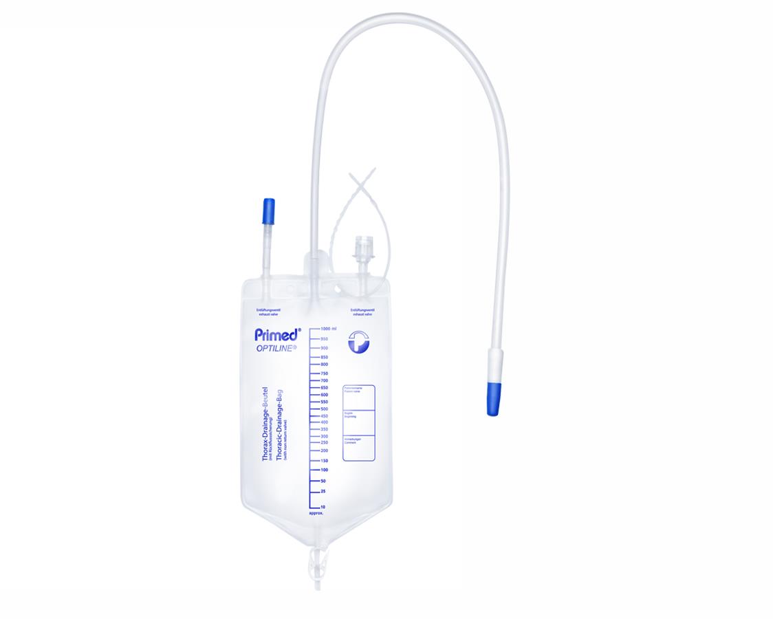 OPTILINE® Thorax-Drainagebeutel 1000ml PK 30 0,5m Verbindungsschlauch