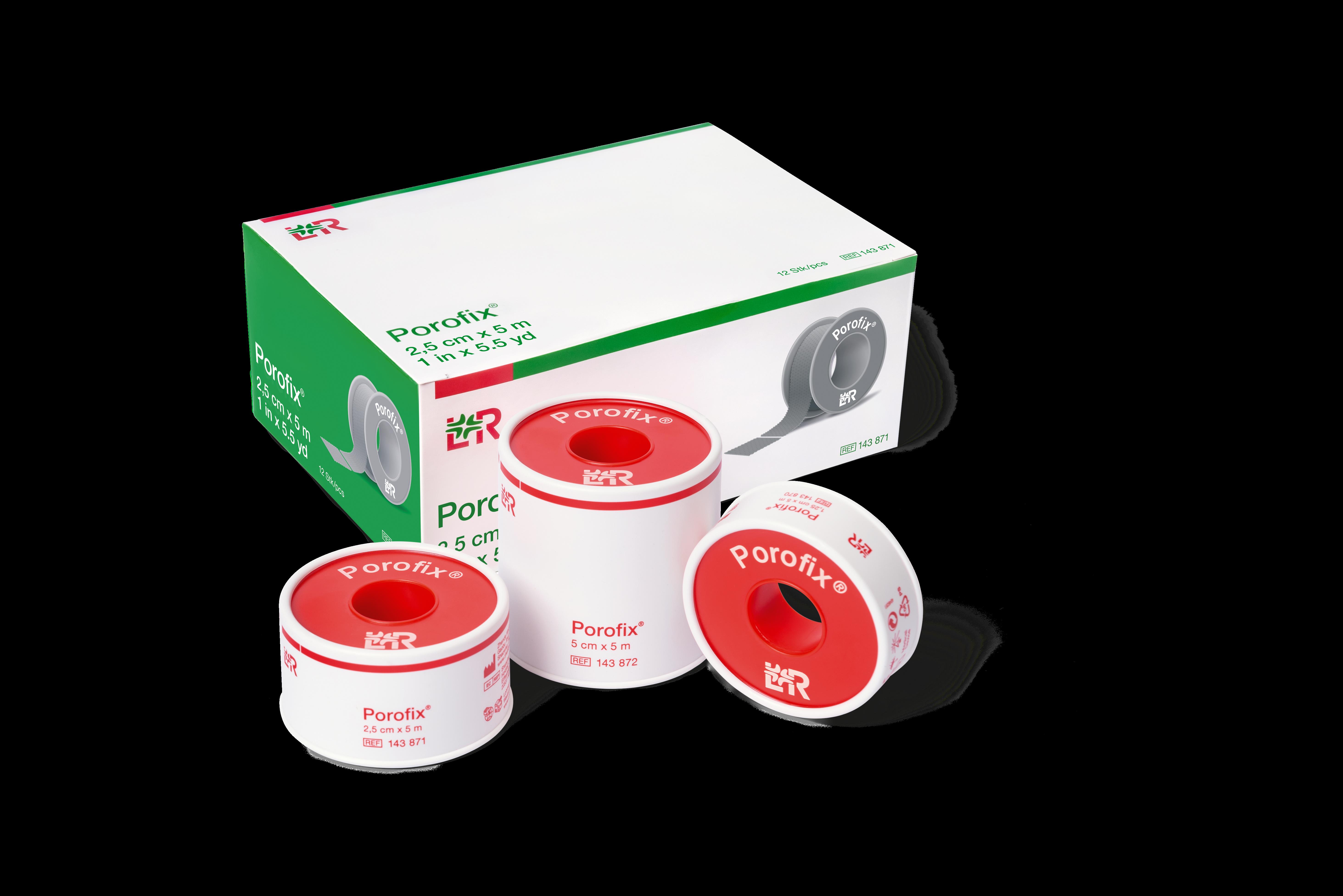 Porofix Heftpflaster 1,25cmx5m, Schutzring