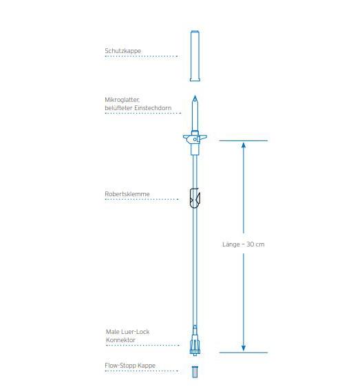 Secondary Line SL PVC-frei 38cm PK 60 Infusionsbesteck