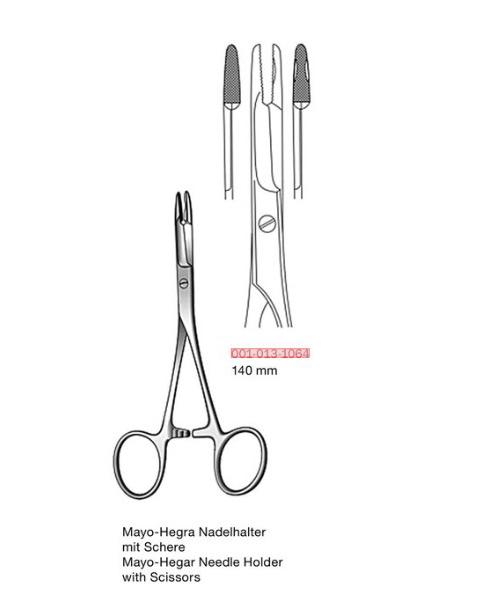 Nadelhalter Olsen-Hegar m. Schere AP 25 14cm zum Einmalgebrauch