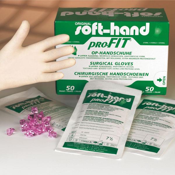 Soft-Hand Pro-Fit Latex OP-Handsch. AP 50 Paar Gr.7 puderfrei