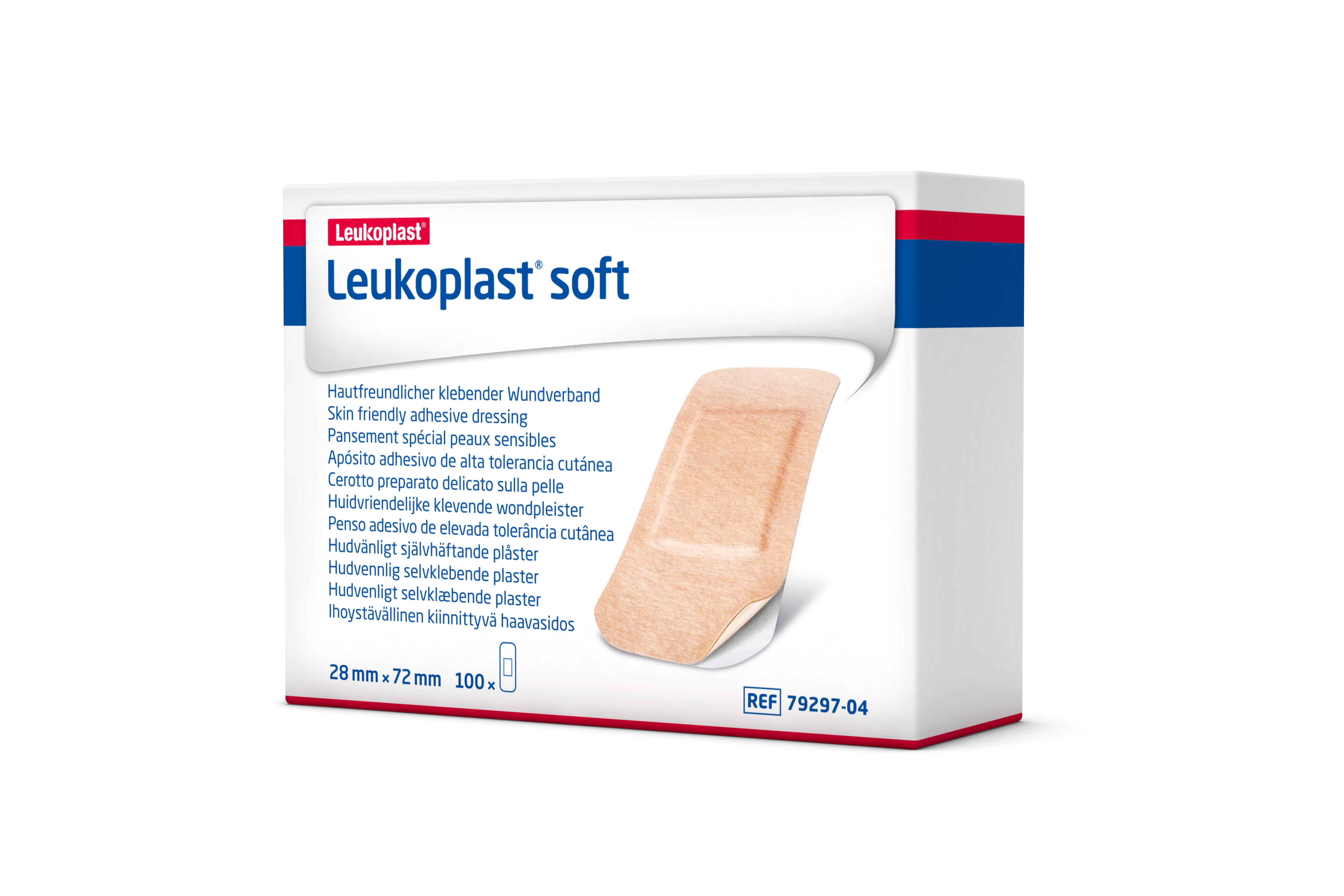 Leukoplast Soft 2,8cm x 7,2cm AP 100 hautfreundliche Wundstrips