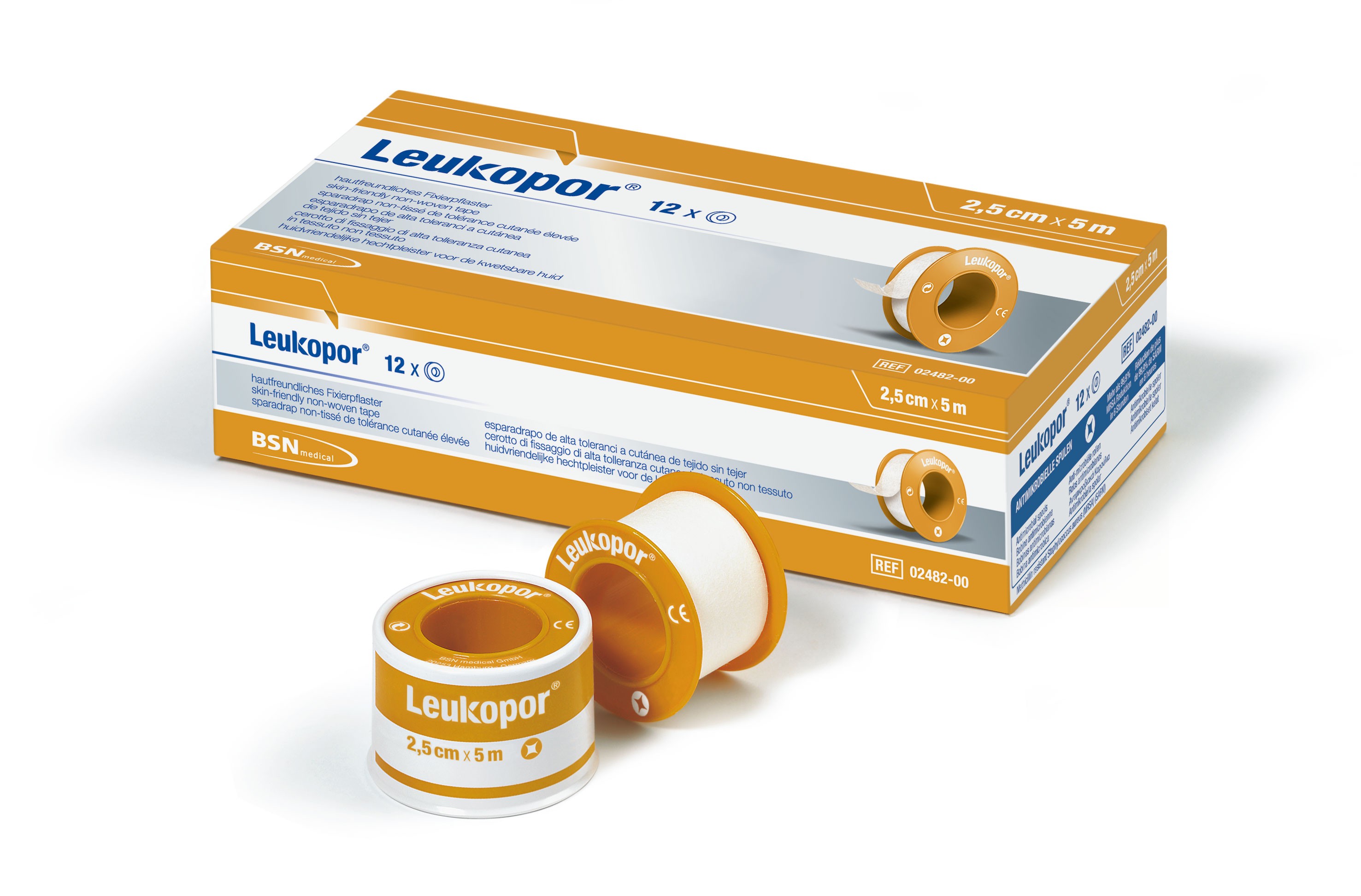 Leukopor 2,5cm x 5m o. Schutzring AP 12 Vliesstoff