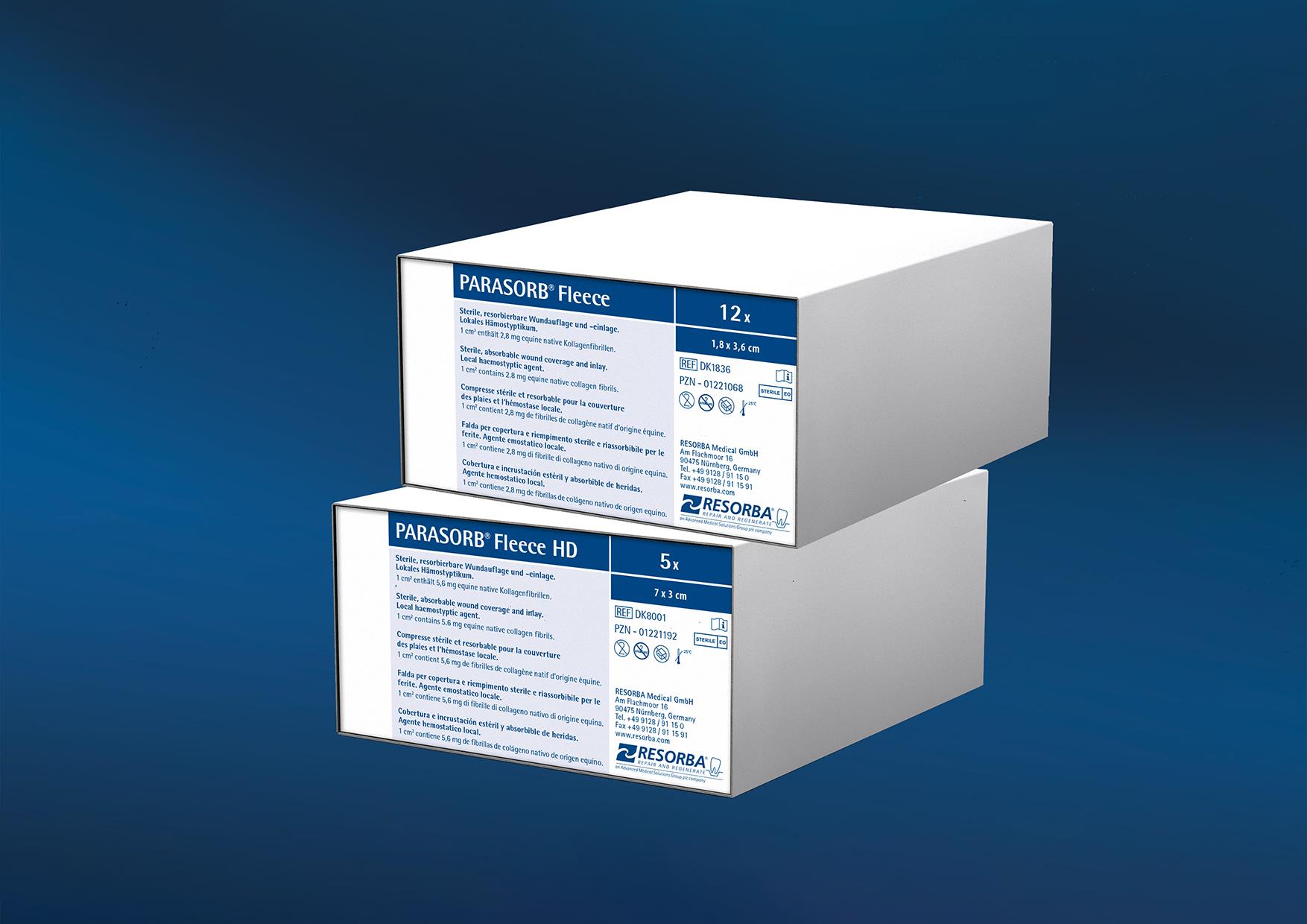 Parasorb Fleece 7x3cm Kollagen-Schwamm AP 5 resorbierbare Wundauflage